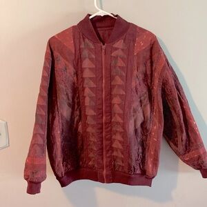 Hand quilted bomber jacket